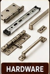 Cabinet hardware, hinges and handles